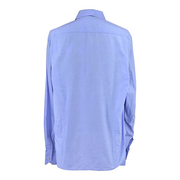 Quiet Luxury Valentino Dress Shirt Men’s XL Slim Fit Blue Woven Cotton - Picture 2 of 15